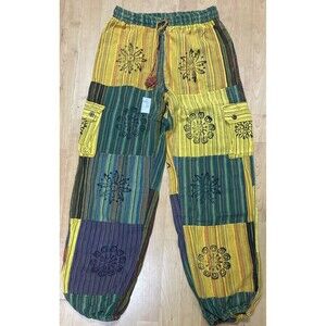 Patchwork Boho Hippie Unisex Small/Medium Festival Pants